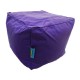 Cube Stool with Piping - Violet Polyester